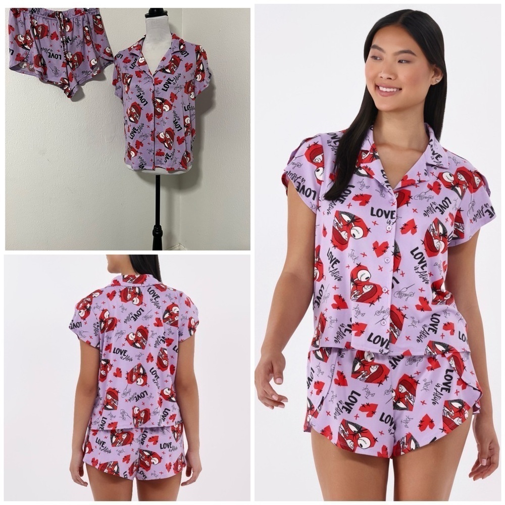 Disney The Nightmare Before Christmas Christmas Womens 2Piece Pajama Set Medium